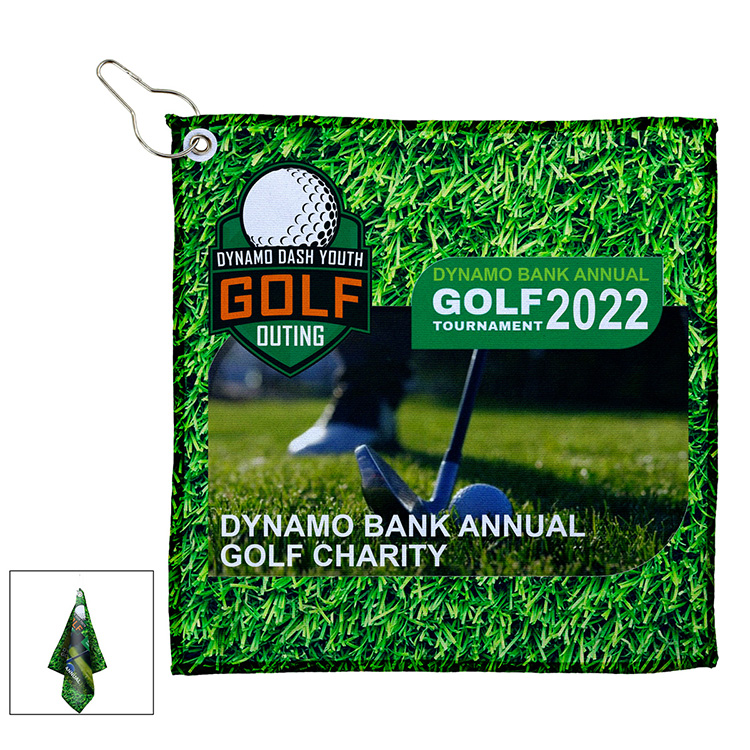 The “Full Color Wedge” Golf Towel” 12” x 12” 300GSM Thickness Full Color Sublimation Microfiber Golf Towel The “Full Color Wedge” Golf Towel” 12” x 12” 300GSM Thickness Full Color Sublimation Microfiber Golf Towel